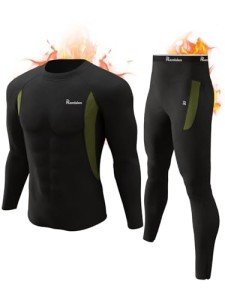 Men’s Fleece Lined Thermal Underwear Set - Black
