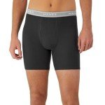 Hanes Cool Dri Boxer Briefs, 6-Pack, Black/Gray