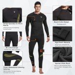 Men's Fleece Thermal Underwear Set - Black Large