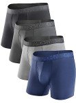 David Archy Men's Soft Bamboo Rayon Boxer Briefs 4-Pack