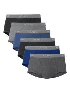 Hanes Men's 6-Pack Mid-Rise Briefs - White/Black