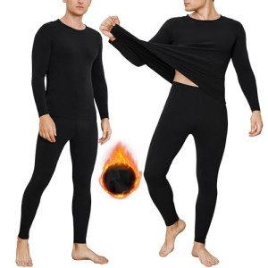 Men’s Ultra Warm Thermal Underwear Set - Black