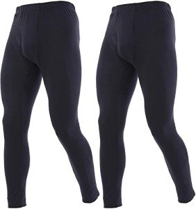 Men's Thermal Underwear - 2 Pack Black Long Johns