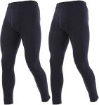 Men's Thermal Underwear - 2 Pack Black Long Johns