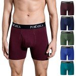 POKARLA Men's Soft Cotton Stretch Boxer Briefs Pack