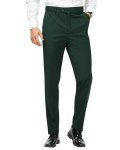 MAGE MALE Men's Dark Green Slim Fit Dress Pants