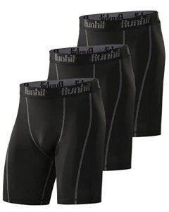 Runhit Men's 3-Pack Compression Yoga Shorts