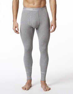 Men's Grey Heather Cotton Rib Thermal Long Johns