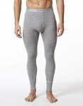 Men's Grey Heather Cotton Rib Thermal Long Johns