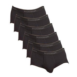 Standfield Men's 6-Pack Black Cotton Briefs, Large