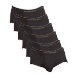 Standfield Men's 6-Pack Black Cotton Briefs, Large
