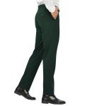 MAGE MALE Men's Dark Green Slim Fit Dress Pants