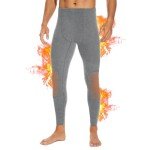 Men's Fleece Lined Thermal Long Johns - Light Gray
