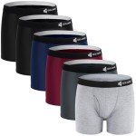 IGOLUMON Men's 6-Pack Soft Bamboo Boxer Briefs