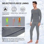 Men's Fleece Lined Thermal Long Johns - Light Gray