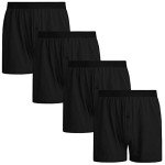 INNERSY Men's Cotton Knit Boxers 4-Pack - Black