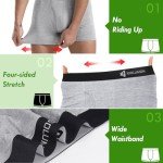 IGOLUMON Men's 6-Pack Soft Bamboo Boxer Briefs