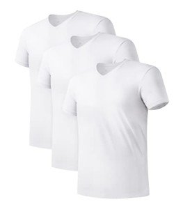 David Archy Men's 3 Pack Soft V-Neck Undershirts