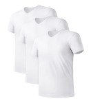 David Archy Men's 3 Pack Soft V-Neck Undershirts