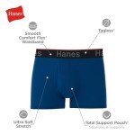 Hanes Men's Total Support Pouch Trunks - 3 Pack