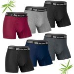 Bamboo Rayon Men's Boxer Briefs - 6 Pack