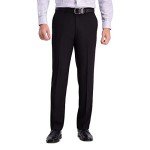Haggar Men's Comfort Dress Pants - Black, Straight Fit