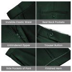 MAGE MALE Men's Dark Green Slim Fit Dress Pants