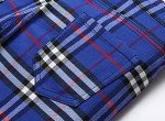 Men's Stretch Slim Fit Blue Plaid Chinos
