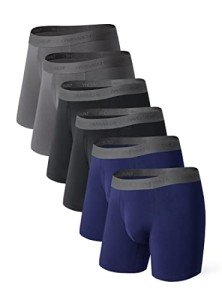 David Archy Men's Bamboo Boxer Briefs 6-Pack