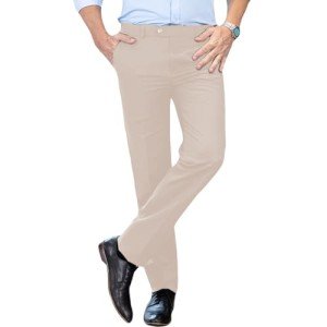 Slim Fit Beige Dress Pants for Men 42W x 30L