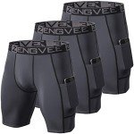 ZENGVEE Men's 3 Pack Compression Shorts with Pockets
