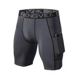 ZENGVEE Men's 3 Pack Compression Shorts with Pockets