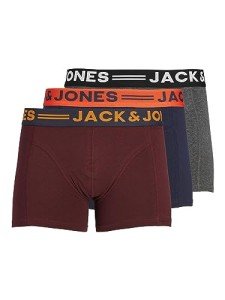 JACK & JONES Men's Burgundy Trunks 3-Pack