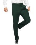 MAGE MALE Men's Dark Green Slim Fit Dress Pants