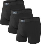 Saxx Vibe Soft Boxer Briefs Pack of 3, Black