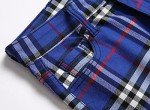 Men's Stretch Slim Fit Blue Plaid Chinos