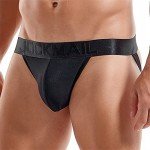 JOCKMAIL Men's Black Jockstrap Athletic Supporter, Large
