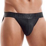 JOCKMAIL Men's Black Jockstrap Athletic Supporter, Large