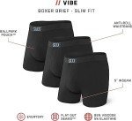 Saxx Vibe Soft Boxer Briefs Pack of 3, Black