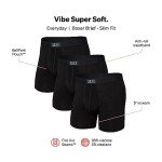 Saxx Vibe Soft Boxer Briefs Pack of 3, Black