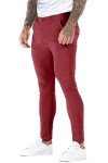 GINGTTO Men's Burgundy Skinny Fit Chino Pants