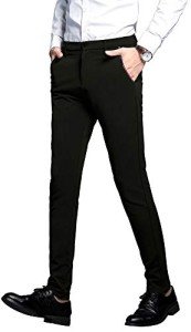 Men's Slim Fit Stretch Dress Pants - Black