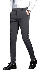 Men's Slim Fit Stretch Dress Pants - Charcoal