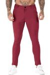 GINGTTO Men's Burgundy Skinny Fit Chino Pants