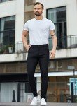 Men's Slim Fit Stretch Chinos - Black Pants