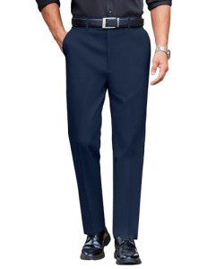 Classic Navy Dress Pants with Expandable Waist
