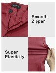 GINGTTO Men's Burgundy Skinny Fit Chino Pants