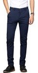Navy Blue Slim Fit Stretch Dress Pants for Men