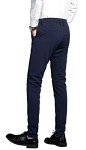 Navy Blue Slim Fit Stretch Dress Pants for Men