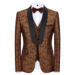 Men's Gold 3-Piece Skinny Tuxedo Suit Set